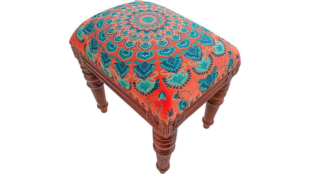 velvet moroccan embroidered stool