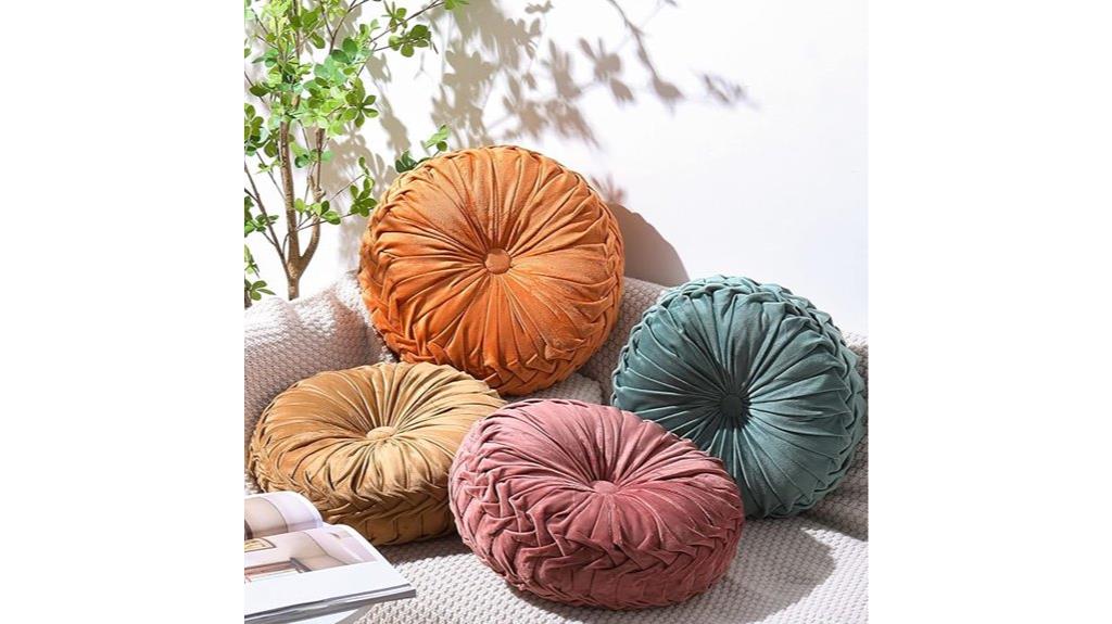 velvet round pillow set