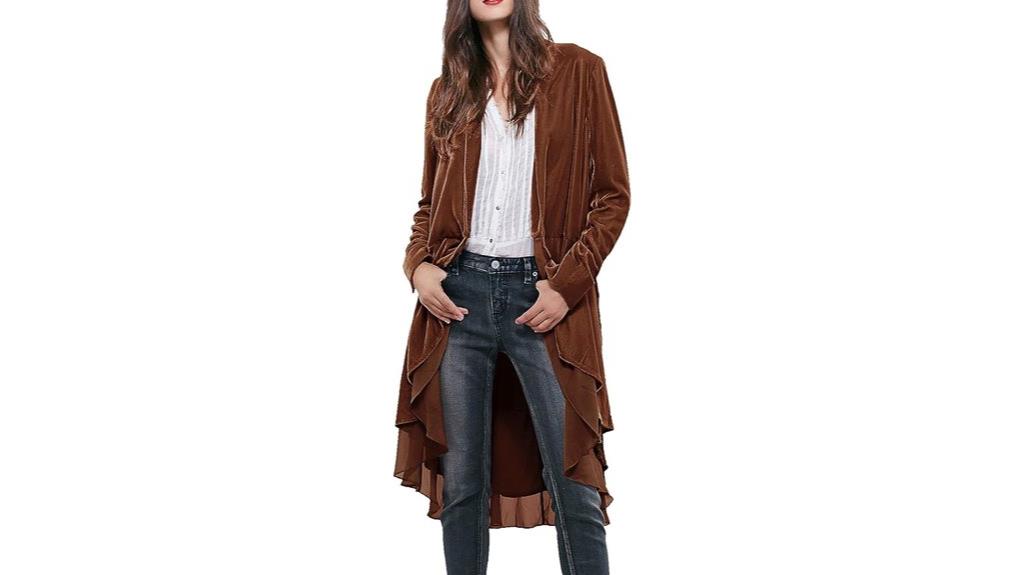 velvet ruffled asymmetric blazer