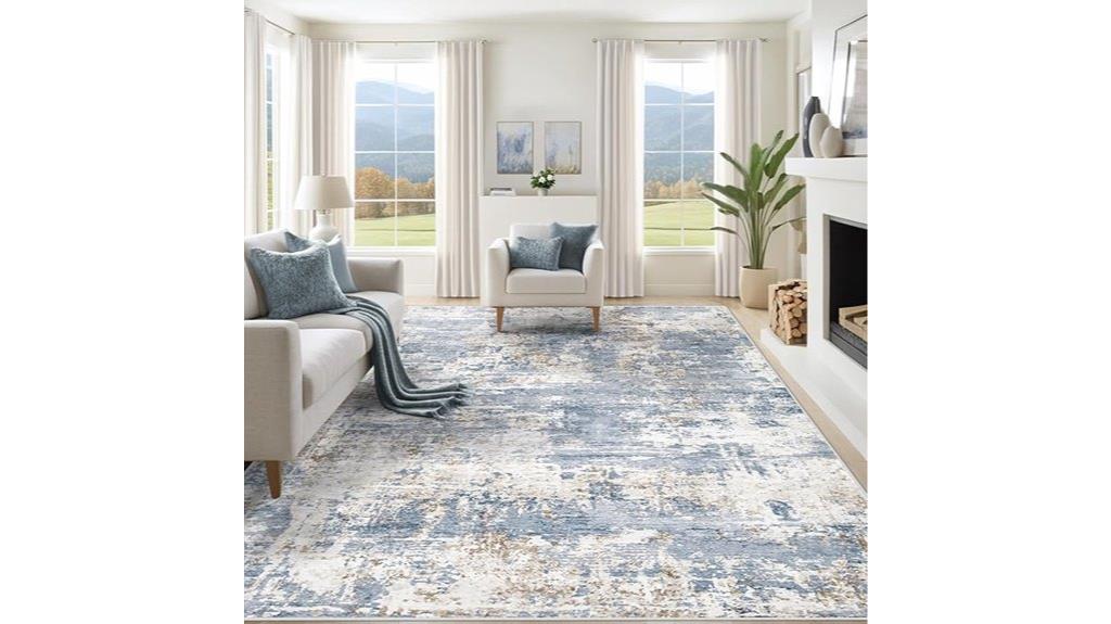 washable modern abstract rug