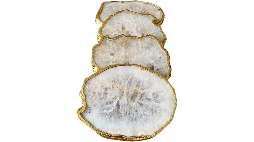 white agate coaster set