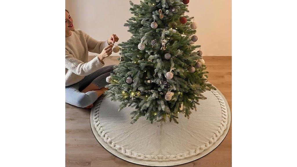 white cable knit tree skirt