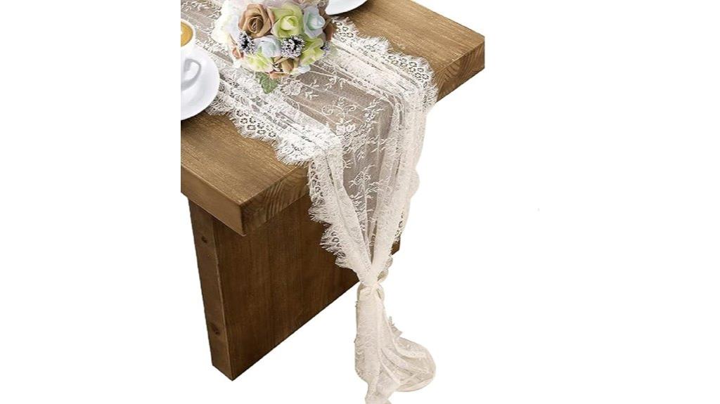 white lace embroidered runners