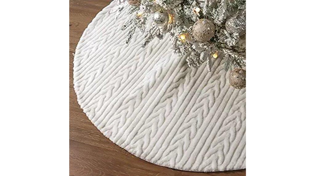 white plush cable knit