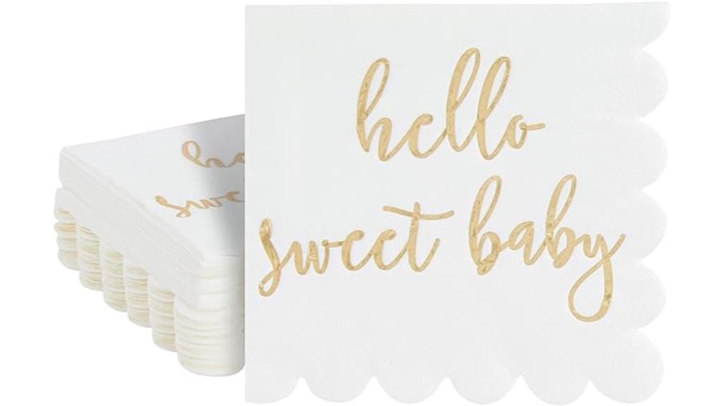 white scalloped baby napkins