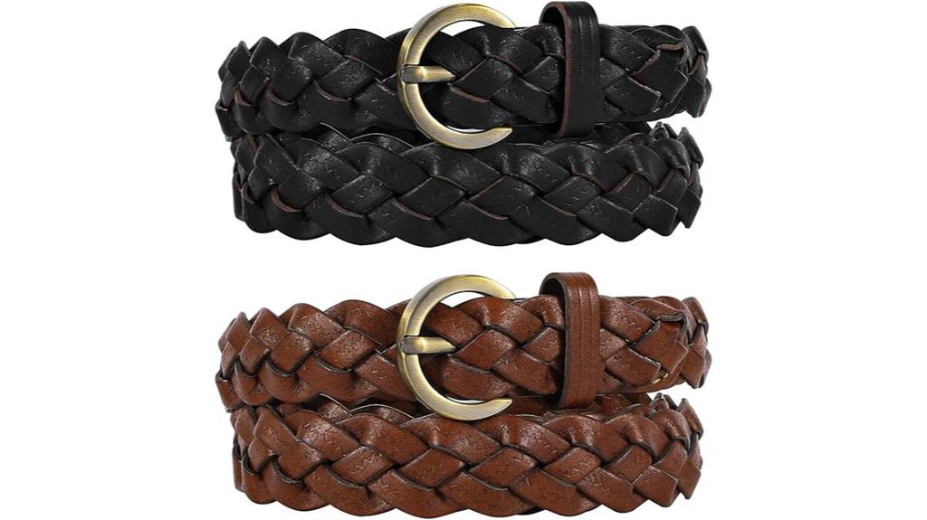 women s braided leather belts