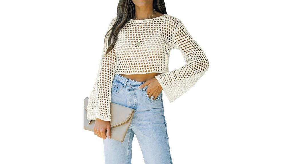 women s fishnet crochet top