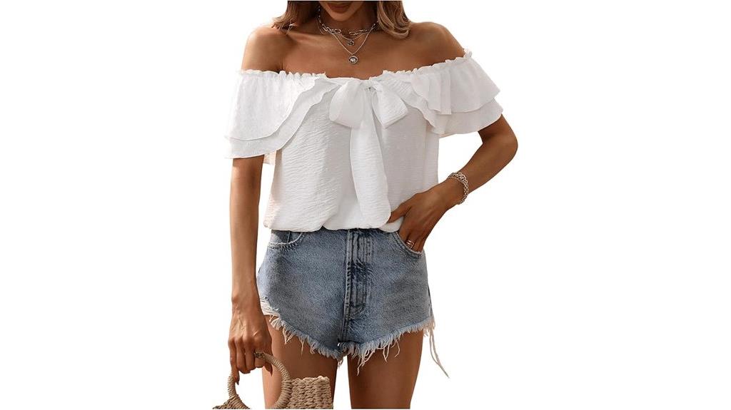 women s off shoulder ruffle blouse