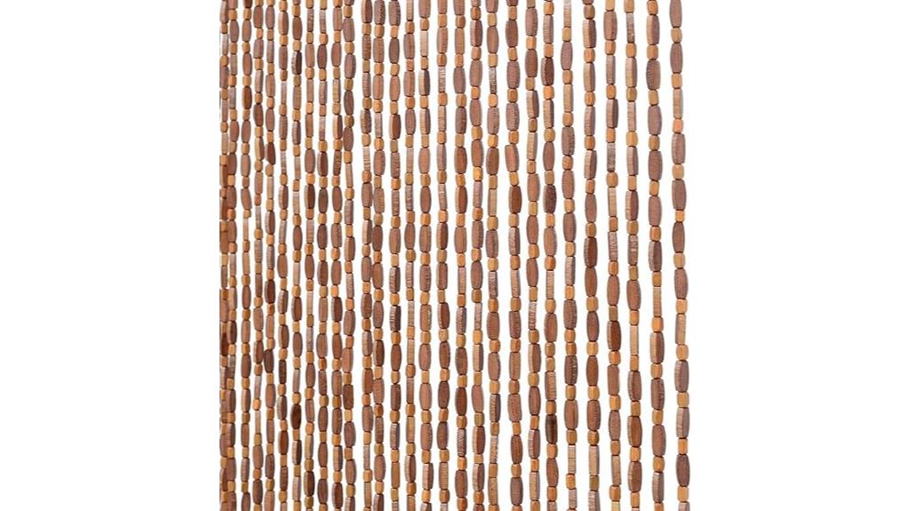 wood and bamboo beaded curtain