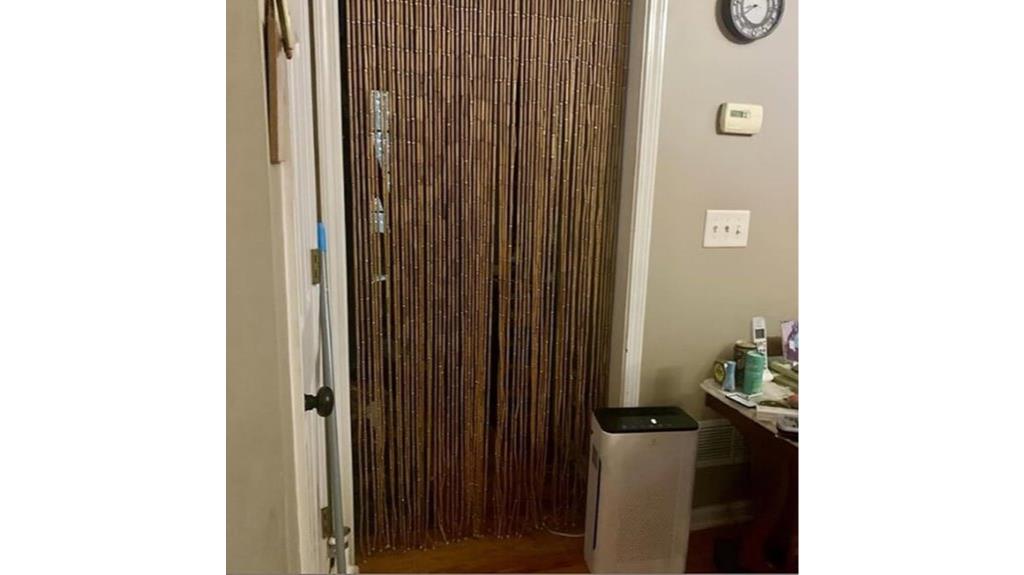 wood and bamboo curtain