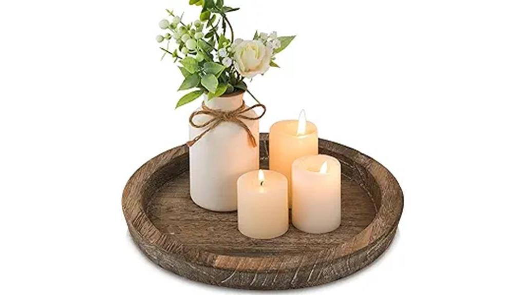 wooden candle holder tray