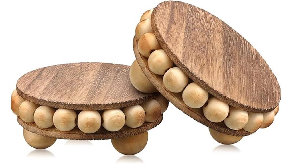 wooden display risers brown