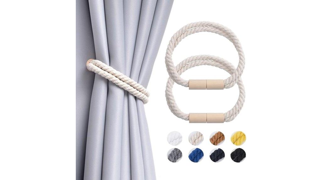 wooden magnetic curtain tiebacks