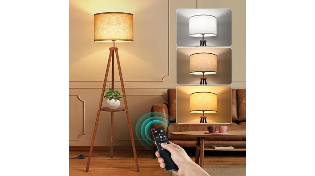 wooden tripod floor lamp