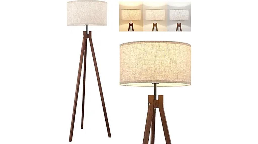 wooden tripod floor lamp