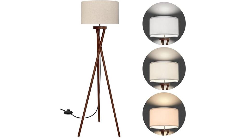 wooden tripod floor lamp