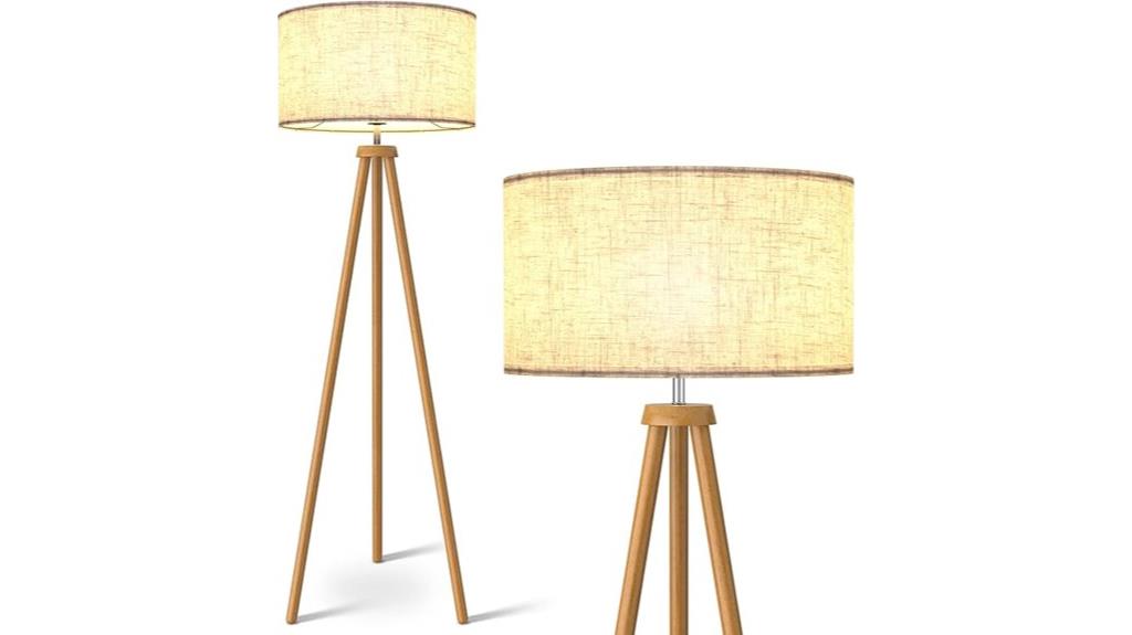 wooden tripod floor lamp