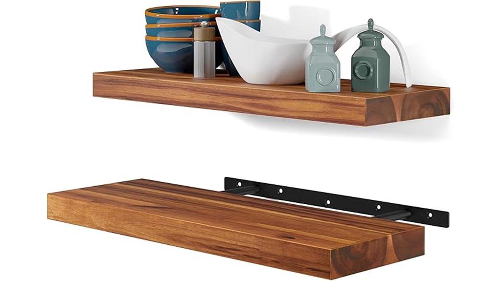 wooden wall shelves set