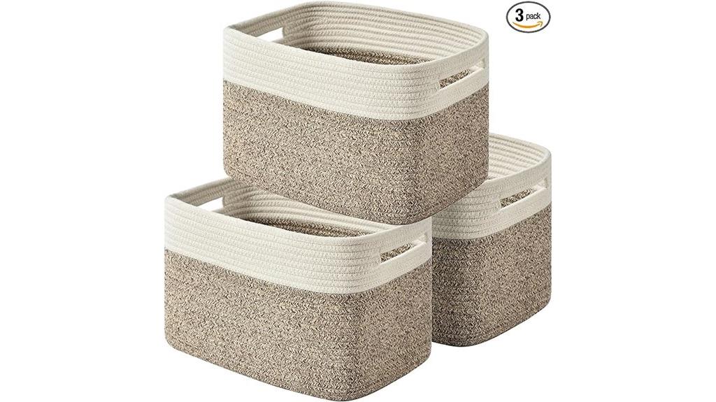 woven cotton rope baskets