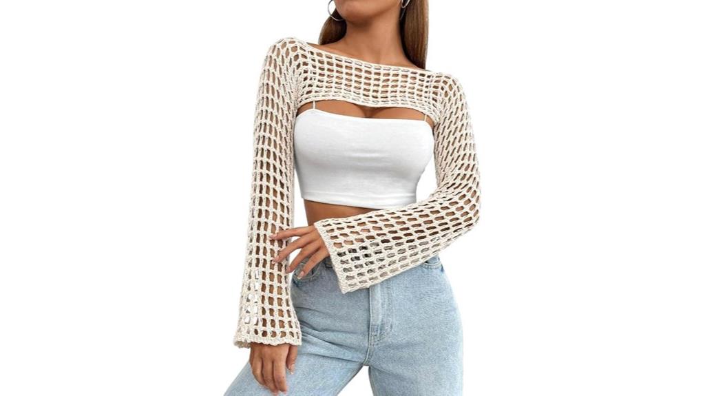 y2k crochet bolero top