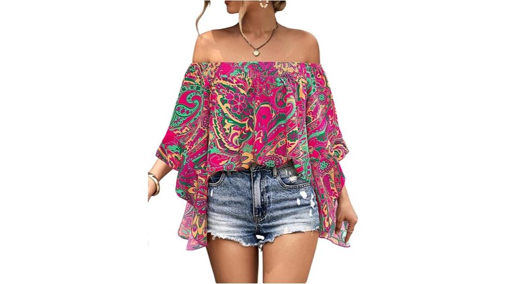 y2k floral off shoulder