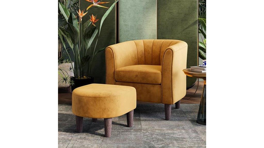 yellow velvet accent chair