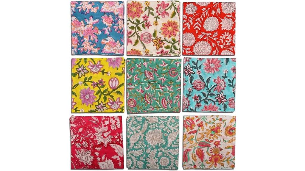10 cotton hand block napkins