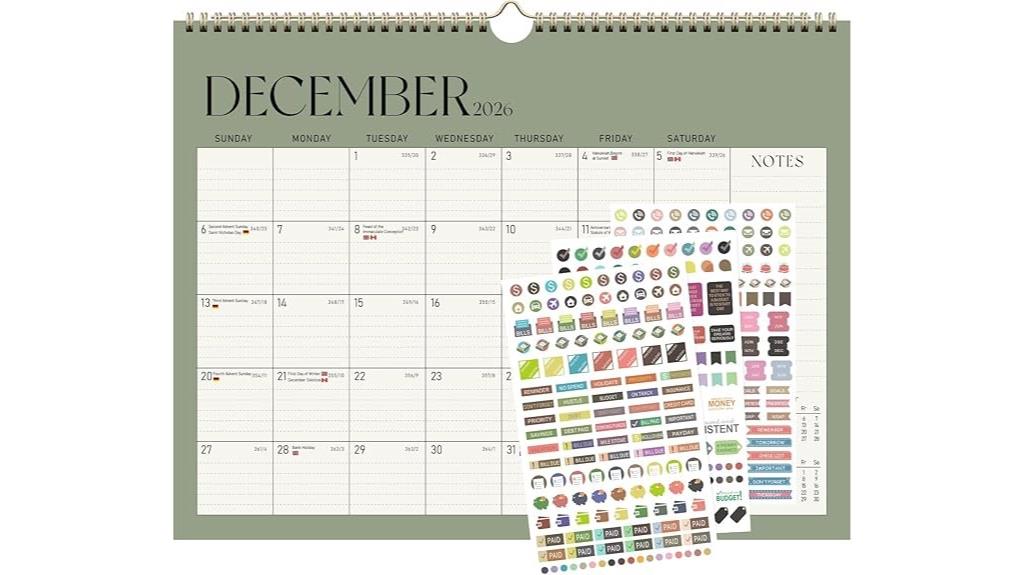2025 2026 spiral wall calendar