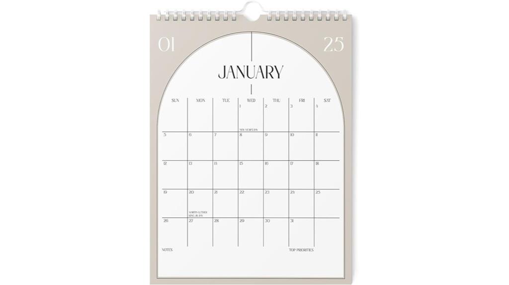 2025 vertical wall calendar