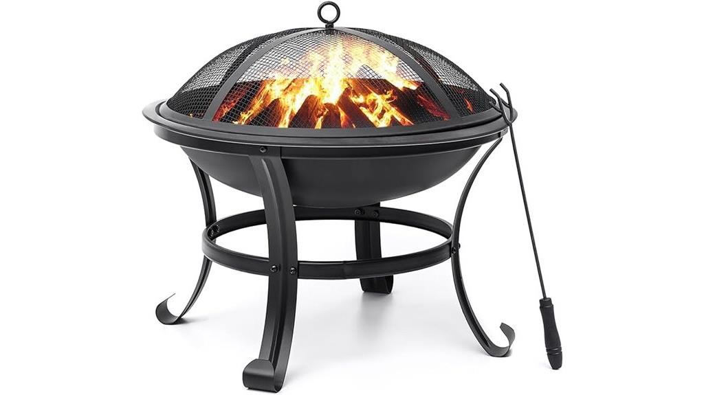 22 inch fire pit set