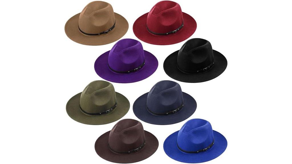 8 pack wide brim hats