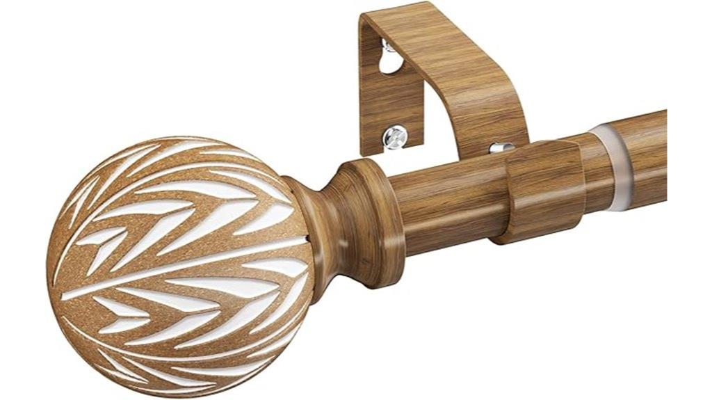 adjustable wooden curtain rod