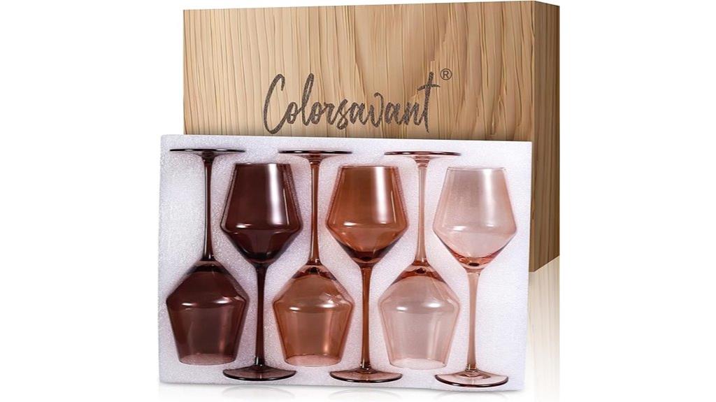 amber handblown wine glasses