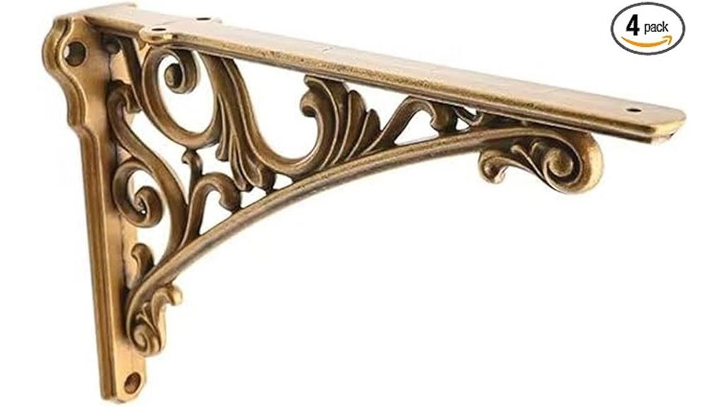 antique brass shelf bracket