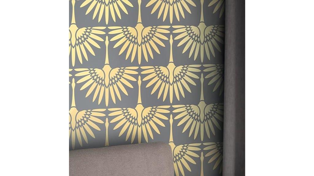 art deco crane wall stencils