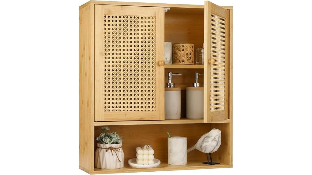bamboo cabinet with shelves