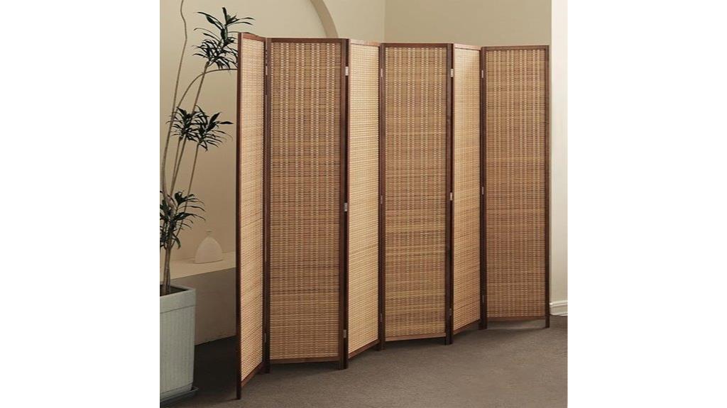 bamboo folding room divider