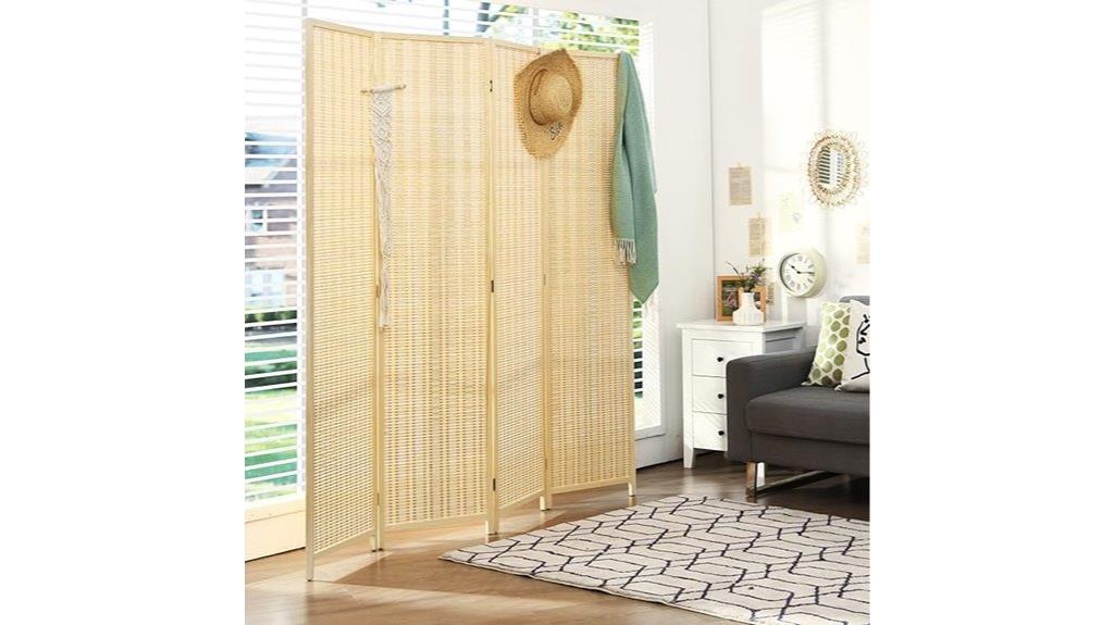 bamboo privacy folding screen