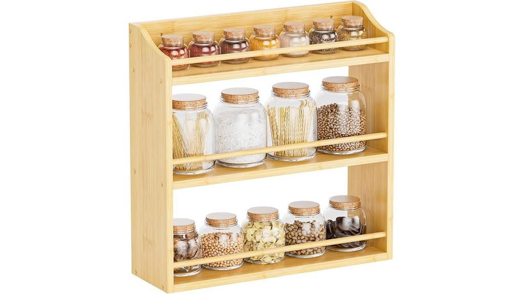 bamboo wall spice rack