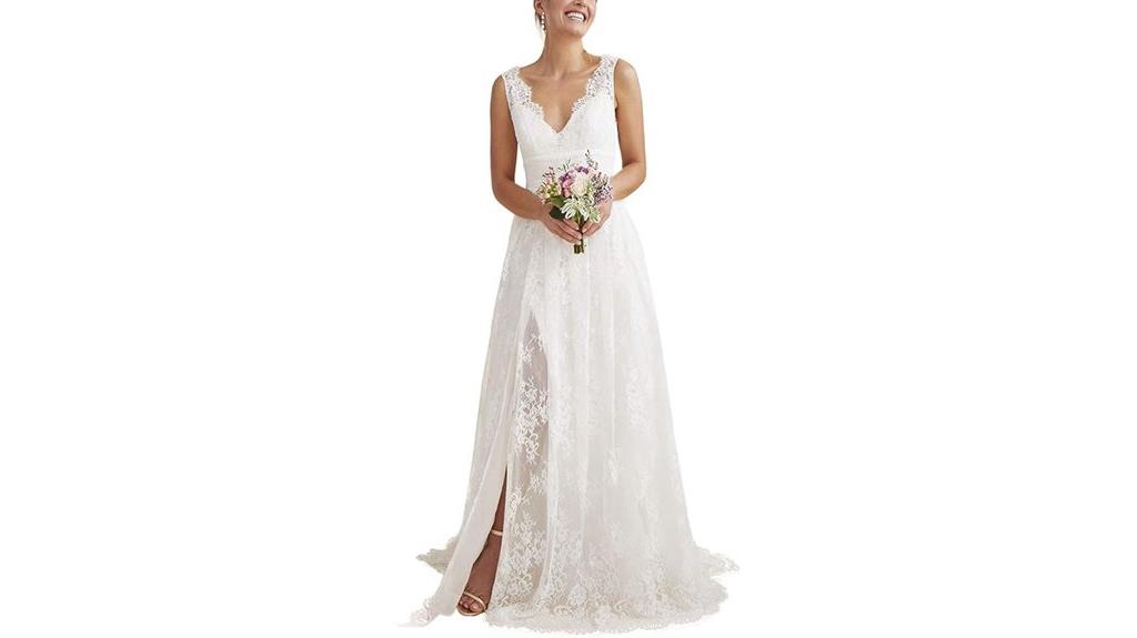 beach boho lace gown