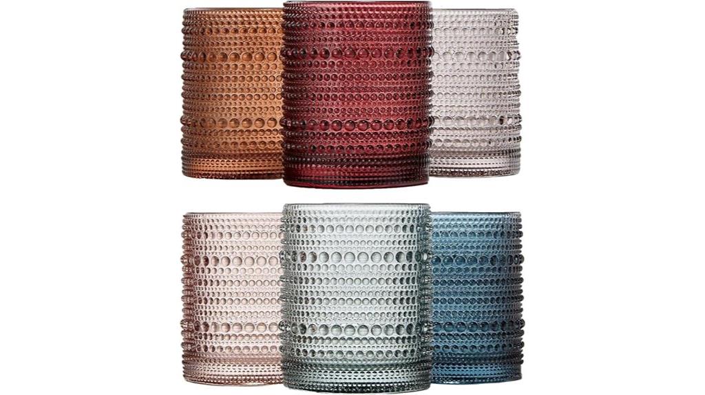 beaded hobnail glass set