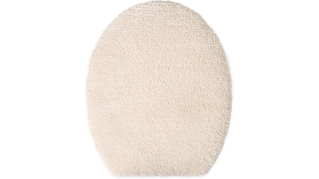 beige plush toilet cover