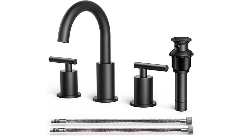 black 3 hole widespread faucet