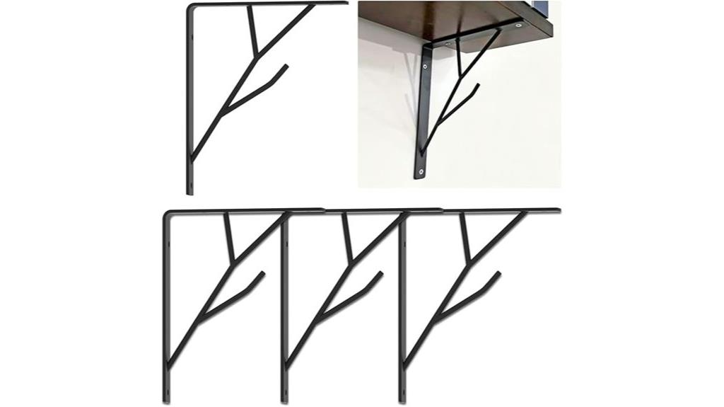 black 8 inch shelf brackets