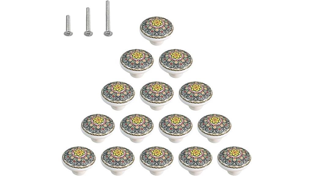 bohemian ceramic knob set