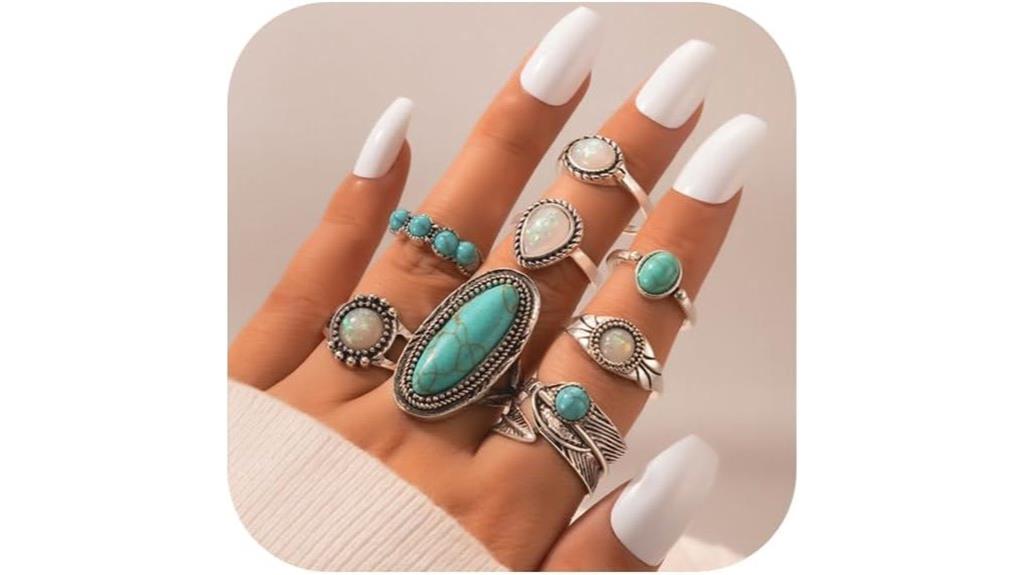 bohemian knuckle ring set
