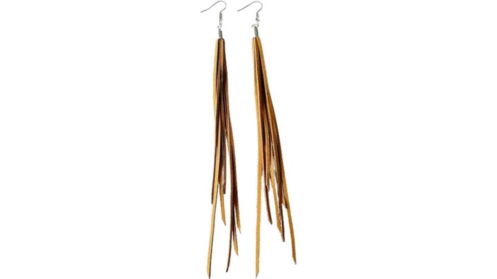 bohemian leather tassel earrings