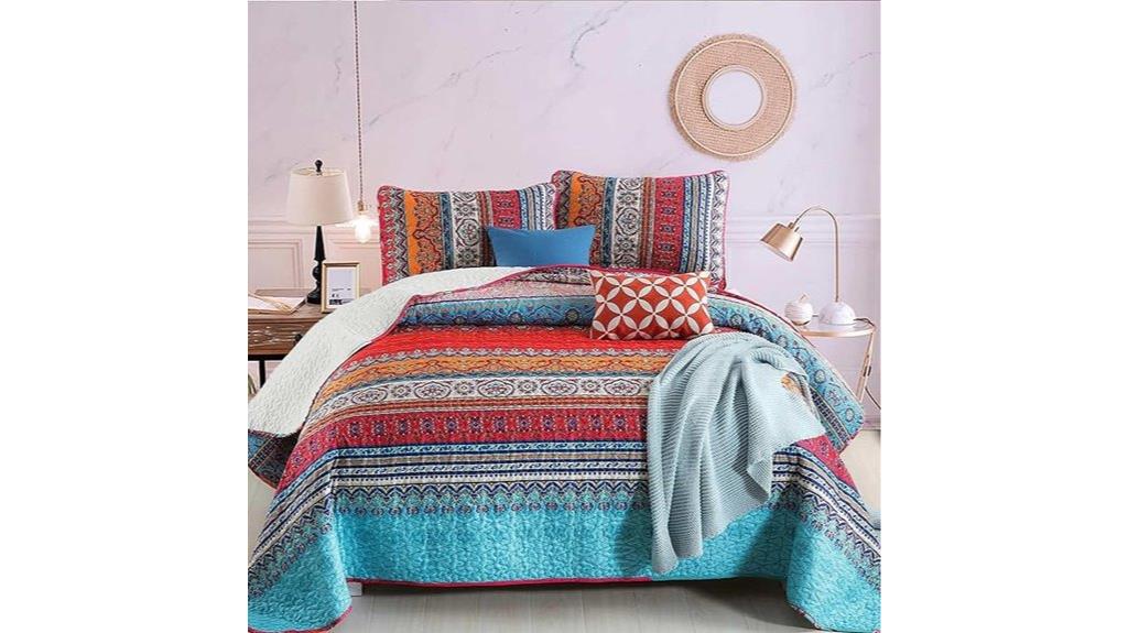 bohemian queen quilt set