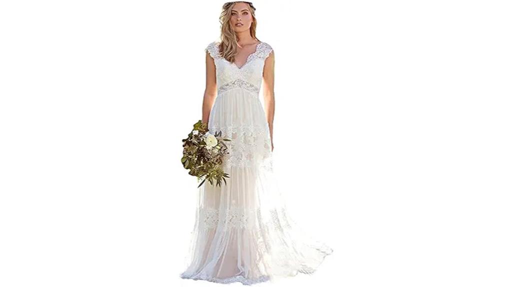 bohemian v neck wedding