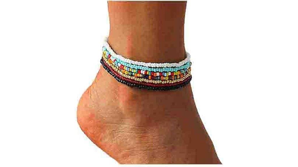 boho african beaded anklets